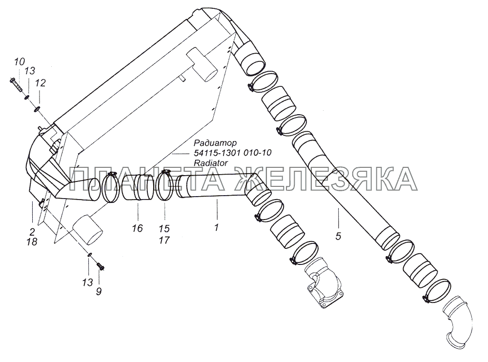 4308-1170000 Установка системы охлаждения наддувочного воздуха КамАЗ-4308 (2008)